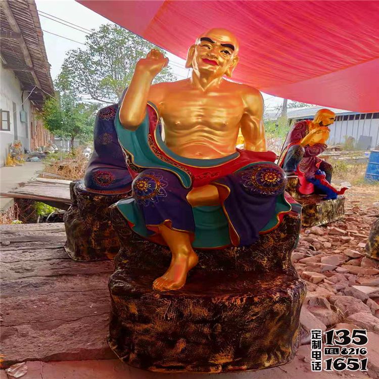 玻璃鋼彩繪景區寺廟大型十八羅漢雕塑 玻璃鋼彩繪景區寺廟大型十八羅漢雕塑