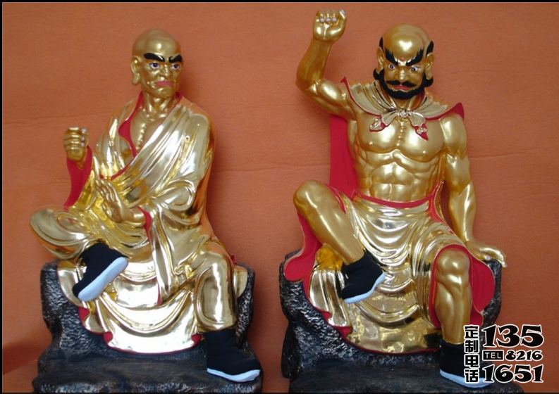 玻璃鋼彩繪大型景觀十八羅漢雕塑 玻璃鋼彩繪大型景觀十八羅漢雕塑