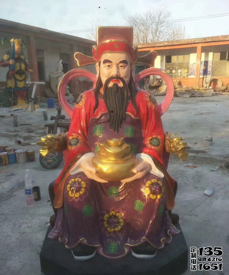 企業招財供奉佛像玻璃鋼彩繪財神雕塑 企業招財供奉佛像玻璃鋼彩繪財神雕塑