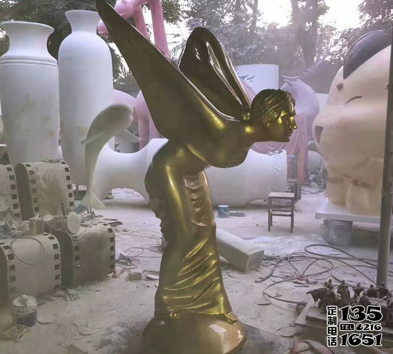 玻璃鋼仿銅天使雕塑廣場景觀人物雕塑 玻璃鋼仿銅天使雕塑廣場景觀人物雕塑