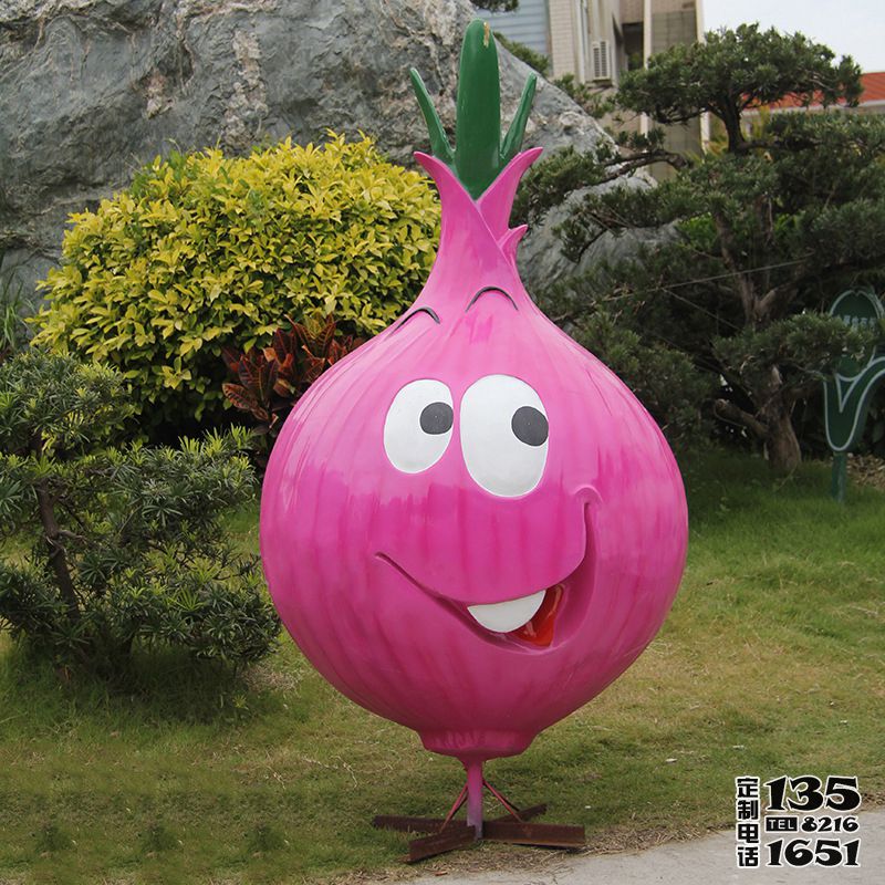 公園農(nóng)場(chǎng)玻璃鋼卡通搞怪洋蔥雕塑