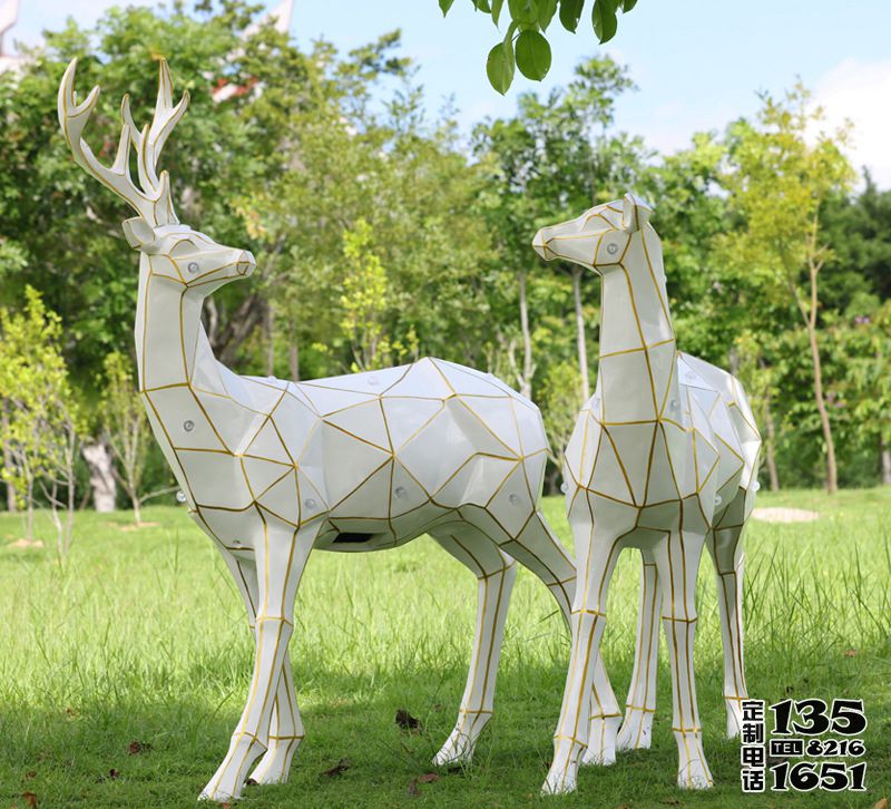 幾何太陽(yáng)能玻璃鋼戶外公園梅花鹿雕塑 幾何太陽(yáng)能玻璃鋼戶外公園梅花鹿雕塑