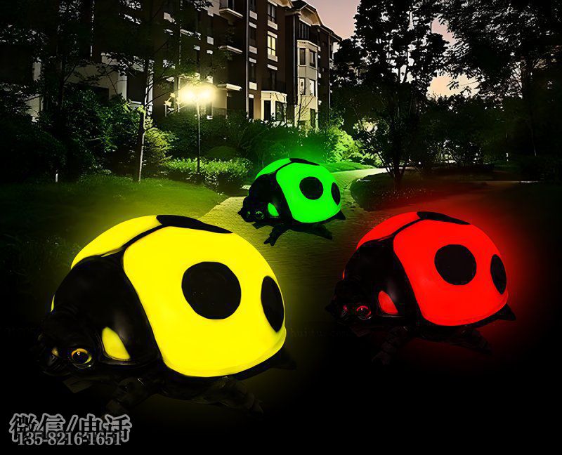 七星瓢蟲玻璃鋼發光動物雕塑擺件 七星瓢蟲玻璃鋼發光動物雕塑擺件